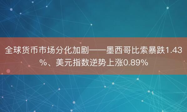 全球货币市场分化加剧——墨西哥比索暴跌1.43%、美元指数逆势上涨0.89%