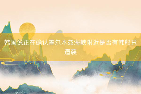 韩国说正在确认霍尔木兹海峡附近是否有韩船只遭袭