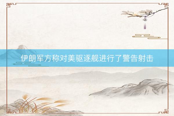 伊朗军方称对美驱逐舰进行了警告射击