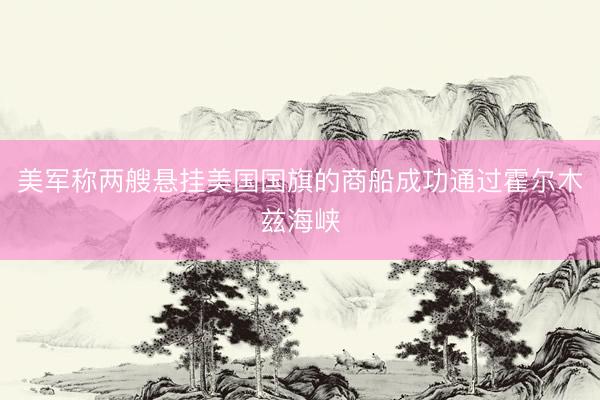 美军称两艘悬挂美国国旗的商船成功通过霍尔木兹海峡