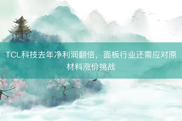 TCL科技去年净利润翻倍，面板行业还需应对原材料涨价挑战