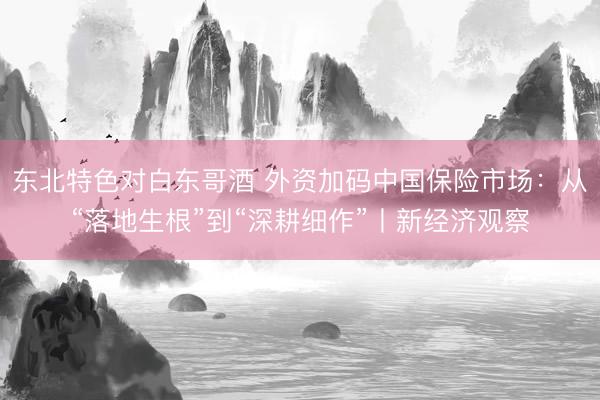 东北特色对白东哥酒 外资加码中国保险市场：从“落地生根”到“深耕细作”丨新经济观察
