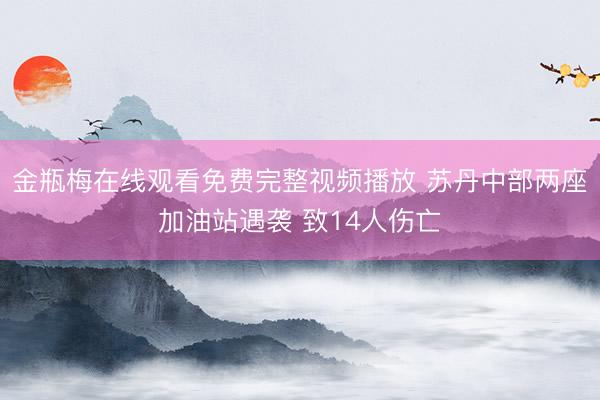 金瓶梅在线观看免费完整视频播放 苏丹中部两座加油站遇袭 致14人伤亡
