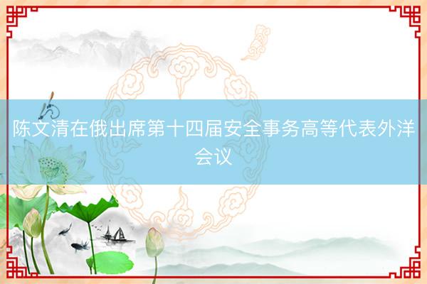 陈文清在俄出席第十四届安全事务高等代表外洋会议