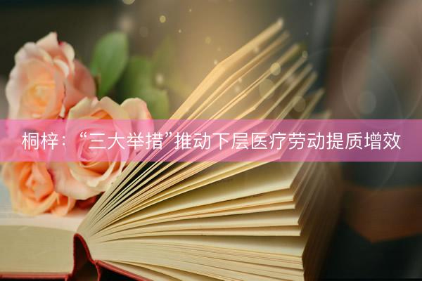 桐梓：“三大举措”推动下层医疗劳动提质增效