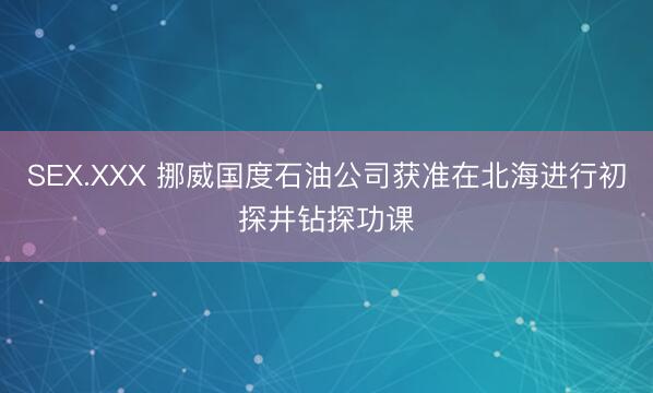 SEX.XXX 挪威国度石油公司获准在北海进行初探井钻探功课
