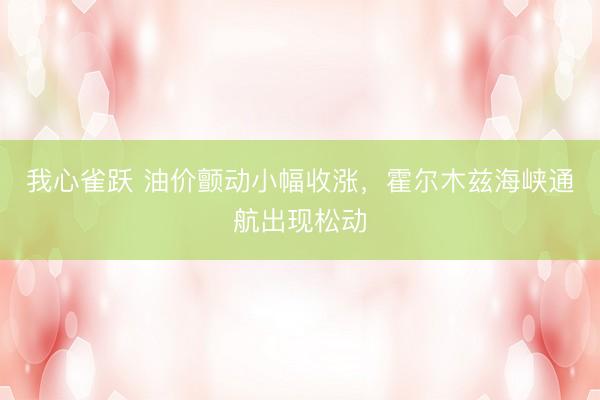我心雀跃 油价颤动小幅收涨,霍尔木兹海峡通航出现松动