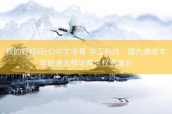 我的好妈妈HD中文字幕 华工科技：国内阛阓本年数通光模块需求权贵增长