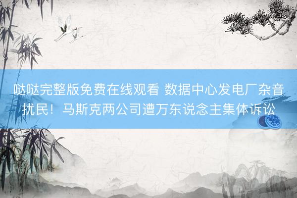 哒哒完整版免费在线观看 数据中心发电厂杂音扰民！马斯克两公司遭万东说念主集体诉讼