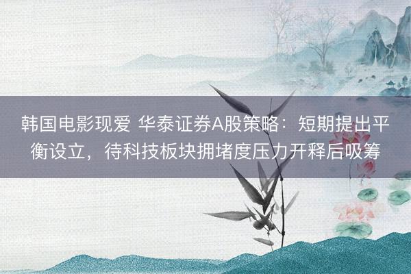 韩国电影现爱 华泰证券A股策略：短期提出平衡设立，待科技板块拥堵度压力开释后吸筹