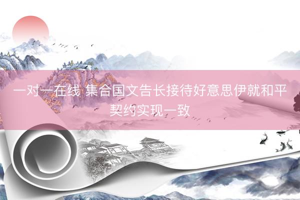 一对一在线 集合国文告长接待好意思伊就和平契约实现一致