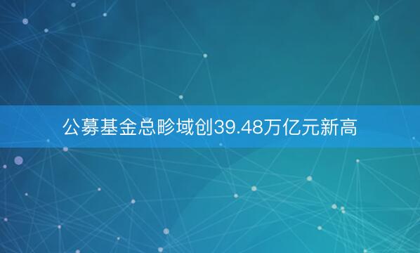 公募基金总畛域创39.48万亿元新高